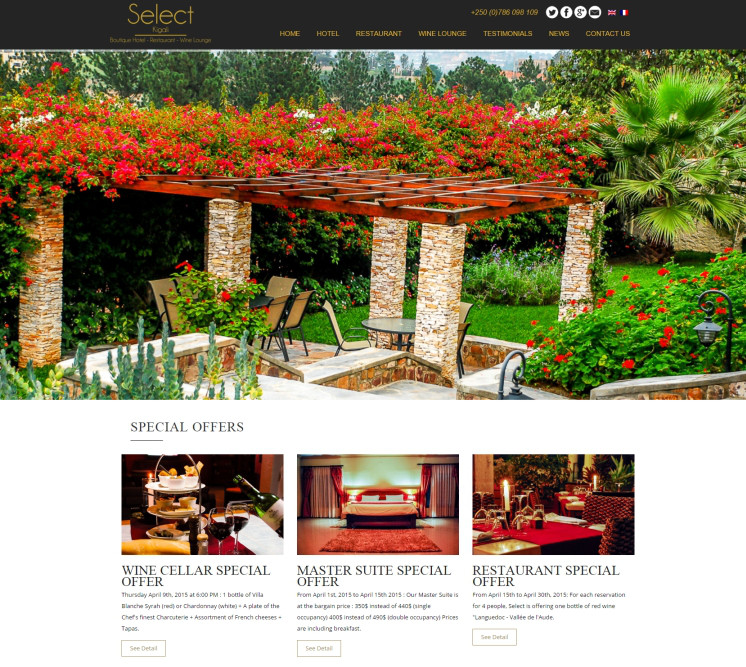 wordpress website creation hotel